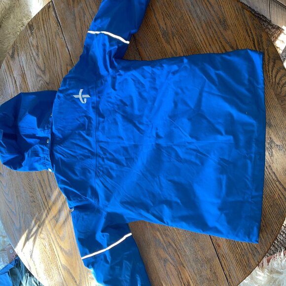 CROSS beautiful blue jacket/removable hood/kids 8/10 - Picture 9 of 11